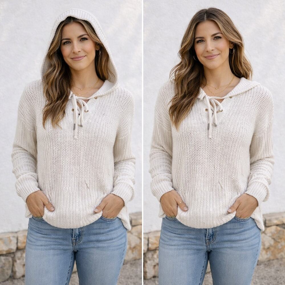 Cream Heavyweight Hooded Pullover Cotton Sweater Size L | Primark Cares